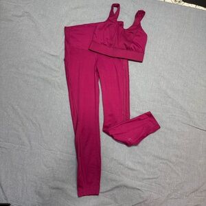 Magenta All In Motion Leggings and Bra Set